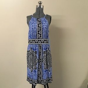🎉HP🎉New 14P Blue & Black Dress London Times 14 Petite
